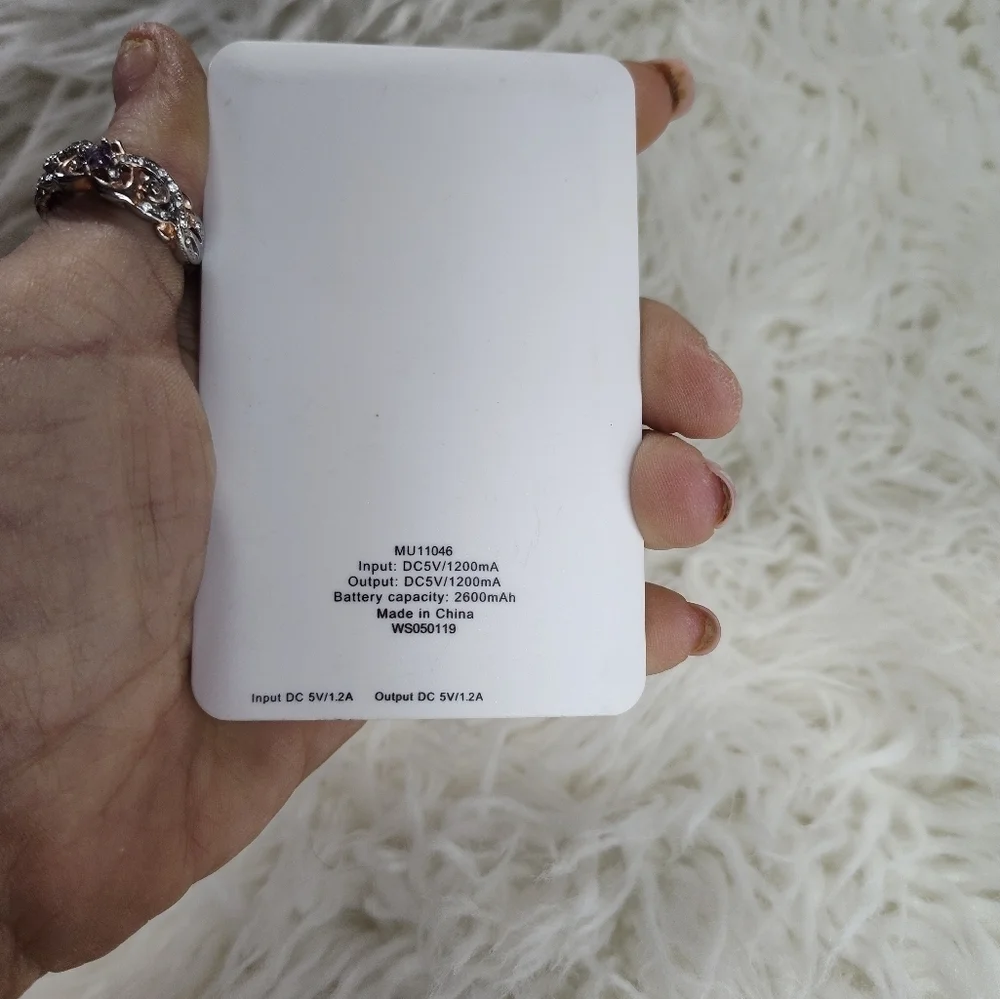 HeyDay white and pink floral power bank electronic charger 2600 mAh